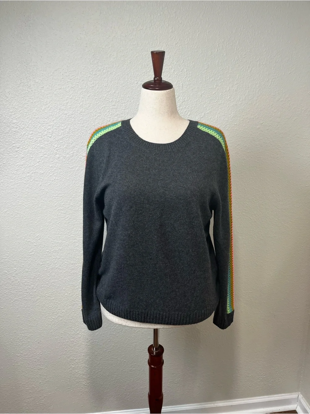Lisa Todd Dark Gray Long Sleeve Sweater Size XL